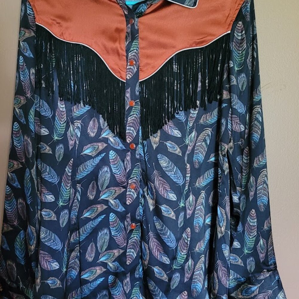 Women's Western Snap-Up Blouse Size M, Fitted - Picture 2 of 3